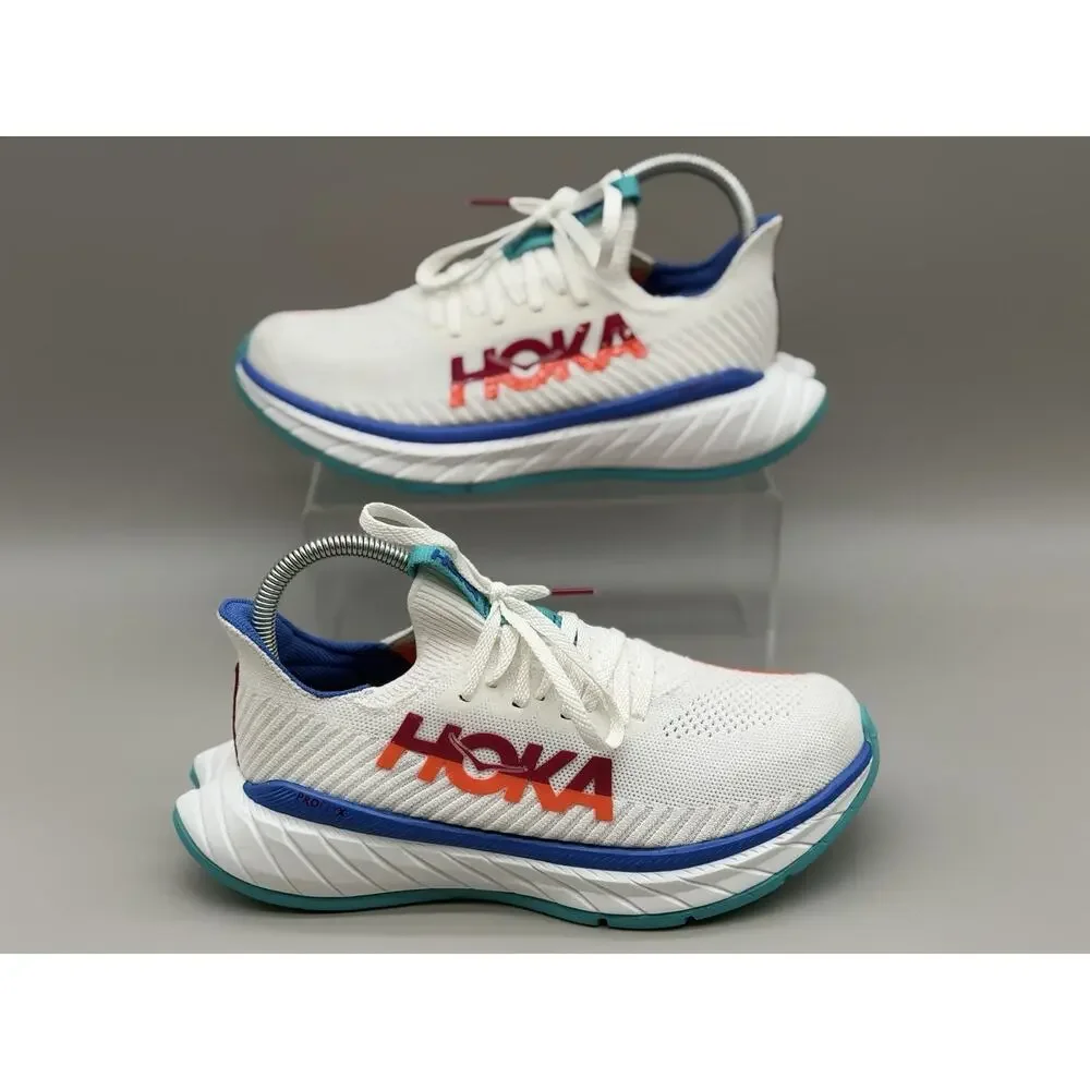 HOKA Womens Carbon X 3 'White Flame' Running Shoes Size-7B